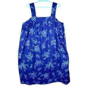Dreams Co Dress Women's Plus 2X Hawaiian Mumu Nightgown Blue Floral Aloha Summer